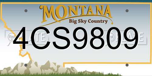 4CS9809 Montana License Plate