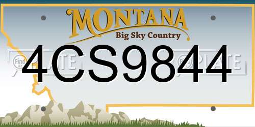 4CS9844 Montana License Plate