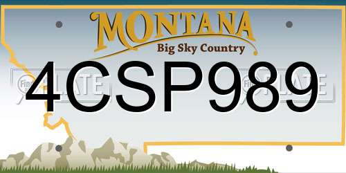 4CSP989 Montana License Plate