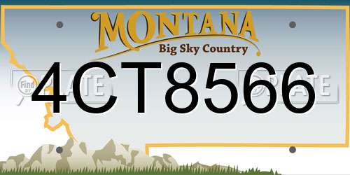 4CT8566 Montana License Plate