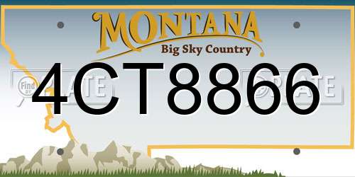 4CT8866 Montana License Plate
