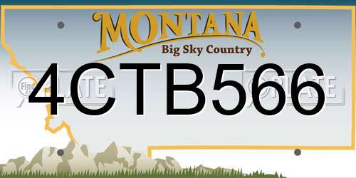 4CTB566 Montana License Plate