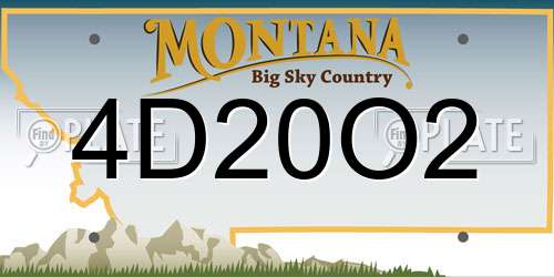 4D20O2 Montana License Plate