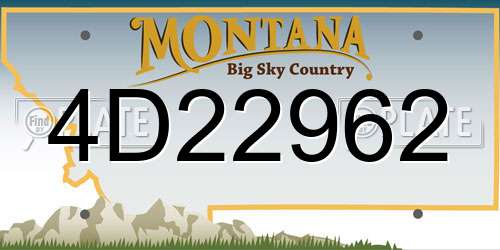 4D22962 Montana License Plate