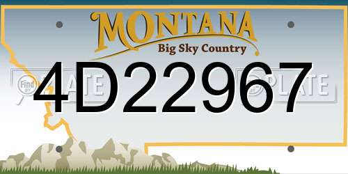 4D22967 Montana License Plate