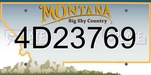 4D23769 Montana License Plate