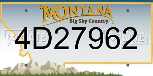 4D27962 Montana License Plate