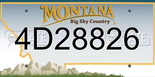 4D28826 Montana License Plate