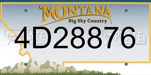 4D28876 Montana License Plate