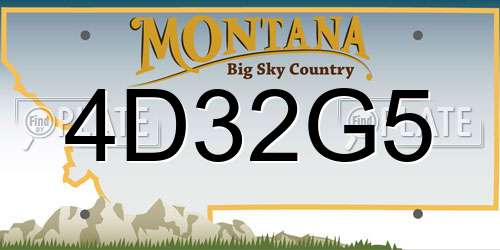 4D32G5 Montana License Plate