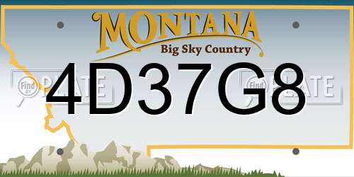 4D37G8 Montana License Plate