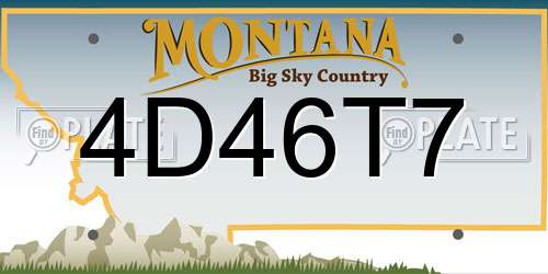 4D46T7 Montana License Plate