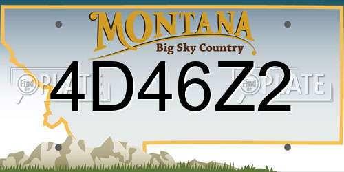 4D46Z2 Montana License Plate