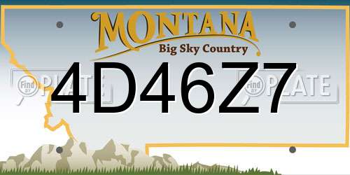4D46Z7 Montana License Plate