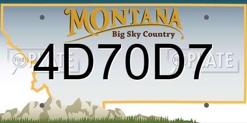 4D70D7 Montana License Plate
