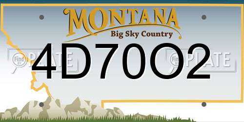 4D70O2 Montana License Plate