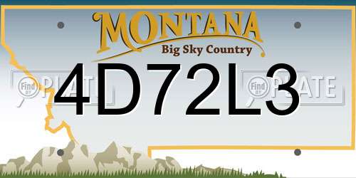 4D72L3 Montana License Plate