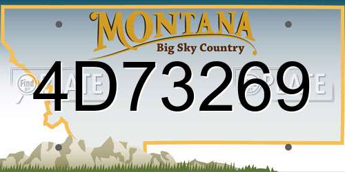 4D73269 Montana License Plate