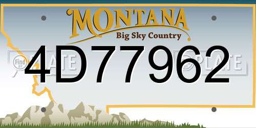 4D77962 Montana License Plate