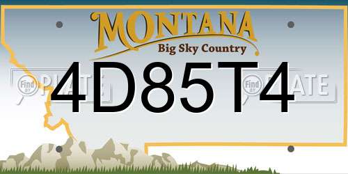 4D85T4 Montana License Plate