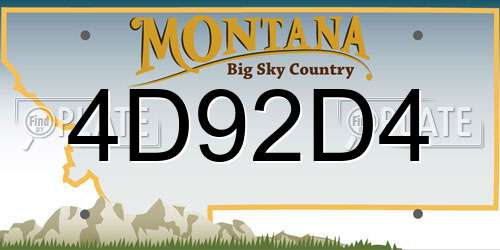 4D92D4 Montana License Plate