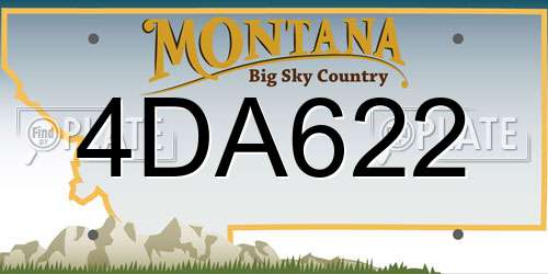 4DA622 Montana License Plate