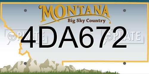4DA672 Montana License Plate