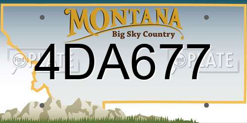 4DA677 Montana License Plate