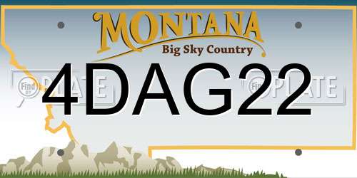 4DAG22 Montana License Plate