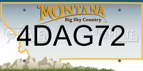 4DAG72 Montana License Plate