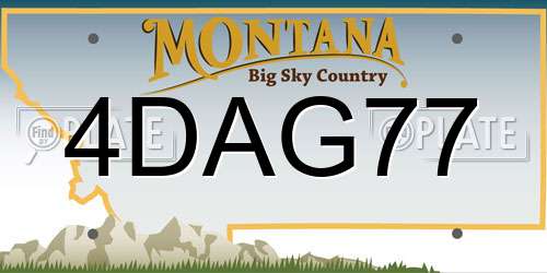 4DAG77 Montana License Plate