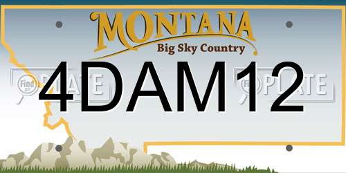 4DAM12 Montana License Plate
