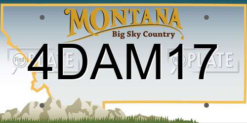4DAM17 Montana License Plate