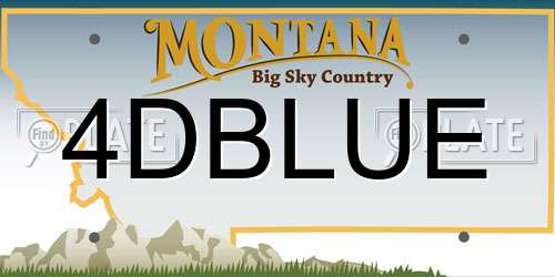 4DBLUE Montana License Plate