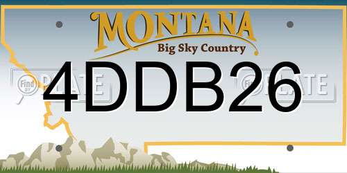 4DDB26 Montana License Plate