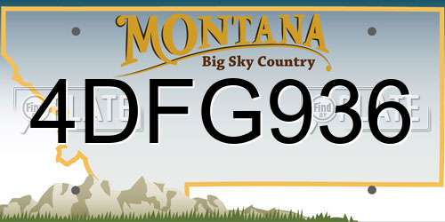4DFG936 Montana License Plate