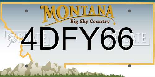 4DFY66 Montana License Plate