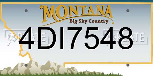 4DI7548 Montana License Plate