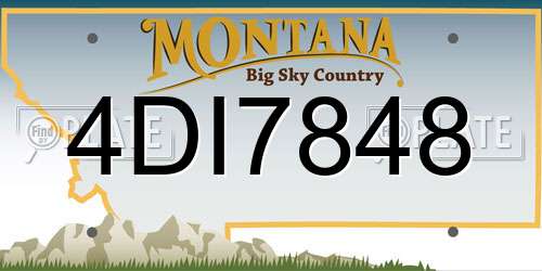 4DI7848 Montana License Plate