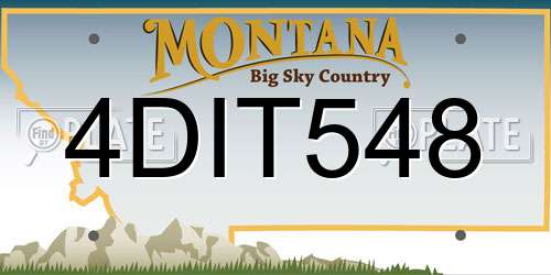 4DIT548 Montana License Plate