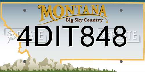 4DIT848 Montana License Plate