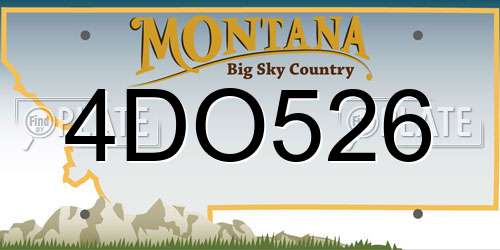 4DO526 Montana License Plate