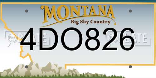 4DO826 Montana License Plate