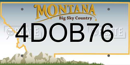 4DOB76 Montana License Plate