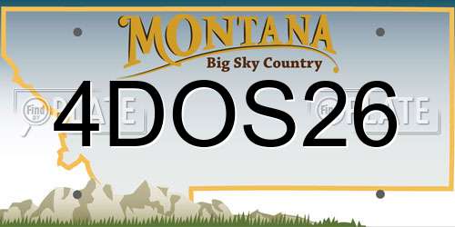 4DOS26 Montana License Plate