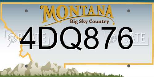 4DQ876 Montana License Plate