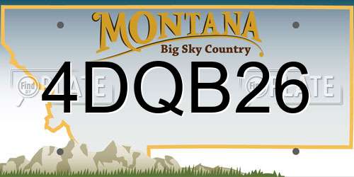 4DQB26 Montana License Plate
