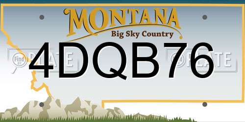 4DQB76 Montana License Plate