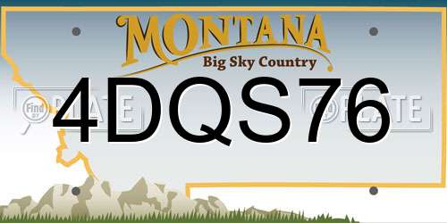 4DQS76 Montana License Plate