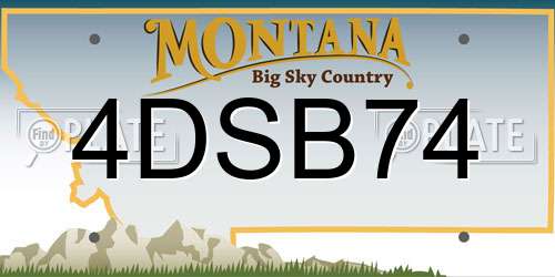 4DSB74 Montana License Plate